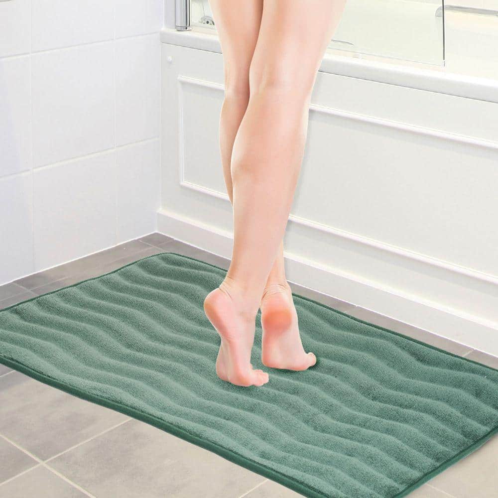 Green Memory Foam 2-Piece Bath Mat Set