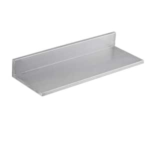 8.6 in. x 24 in. Stainless Steel Shelf, Wall Mounted Floating Shelving with Backsplash, 44 lbs. Load Capacity.Silver.