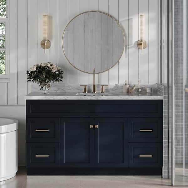 ARIEL Hamlet 61 in. W x 22 in. D x 36 in. H Vanity in Midnight