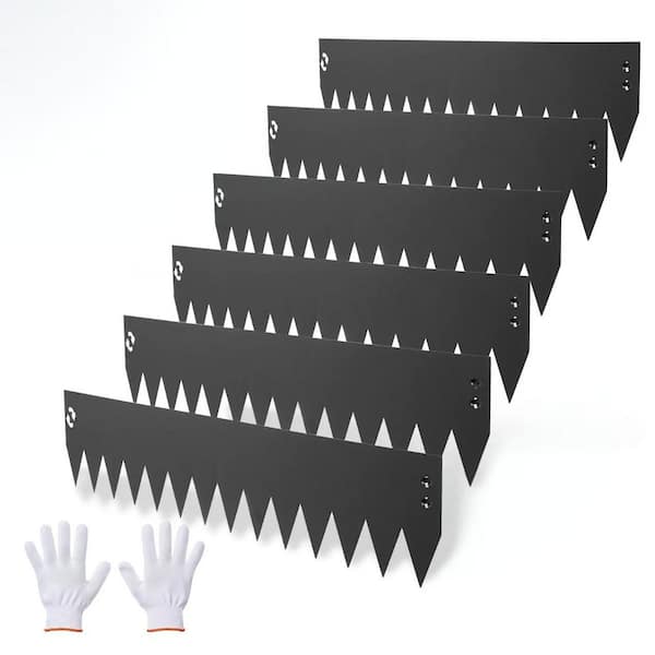 40 in. x 6 in. x 0.04 in. Bendable Steel Garden Edge Border Black Resist Rust Metal Edging 6-Pieces