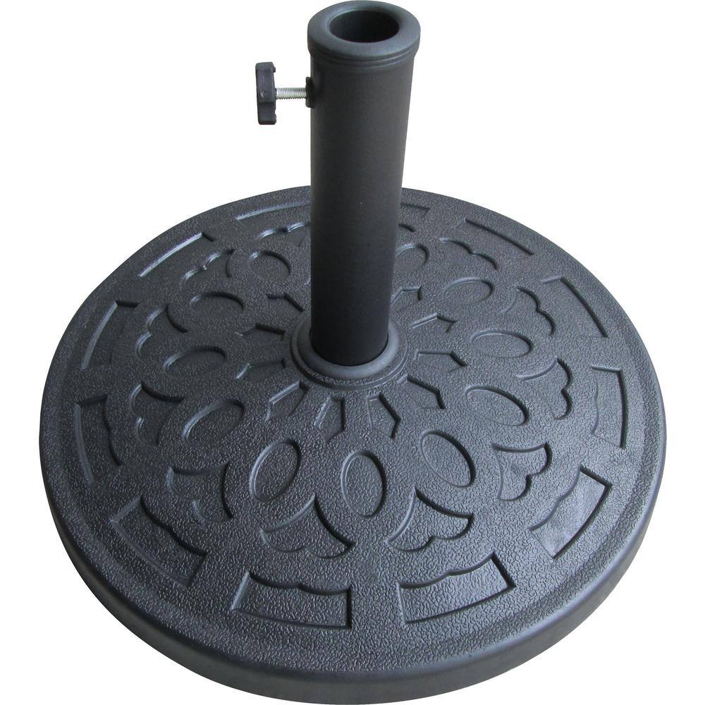SHADEFACTORY 30.86 lbs. Stone Resin Patio Umbrella Base in Black 63138  The Home Depot