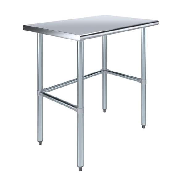 AMGOOD 24 in. x 36 in. Stainless Steel Open Base Kitchen Utility Table ...