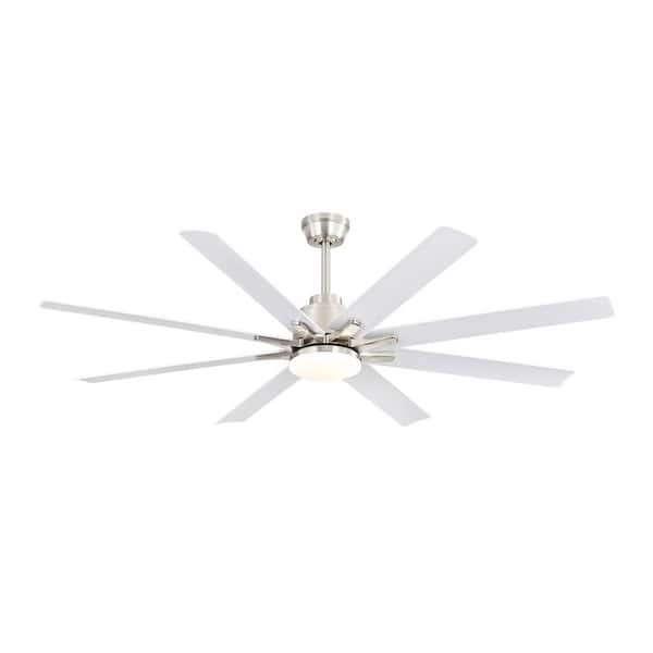 Jushua 66 in. Modern Ceiling Fan with Dimmable Led Light 8 ABS Blades Remote Control Reversible DC Motor For Home Office