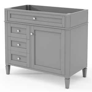 35 in. W x 17.87 in. D x 33 in. H Freestanding Bath Vanity Cabinet without Top in Grey