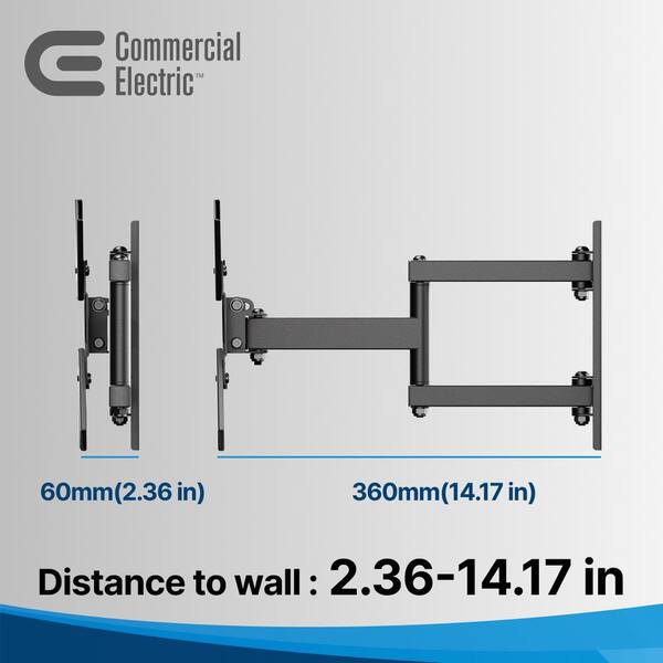 Commercial Electric 13 in. to 47 in. Full Motion Wall Mount for TVs  XD2483-S - The Home Depot