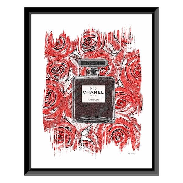 VENICE BEACH Collections Fashion Floral Glam Perfume Bottle by Fairchild Paris Framed Graphic Print Abstract Poster Art Print 18 in. x 14 in.