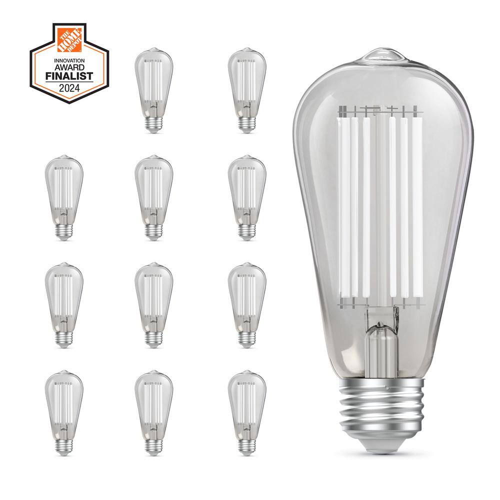 60-Watt Equivalent ST19 Dimmable White Filament Clear Glass E26 Vintage Edison LED Light Bulb, Daylight 5000K (12-Pack) price history on PriceWatchPro