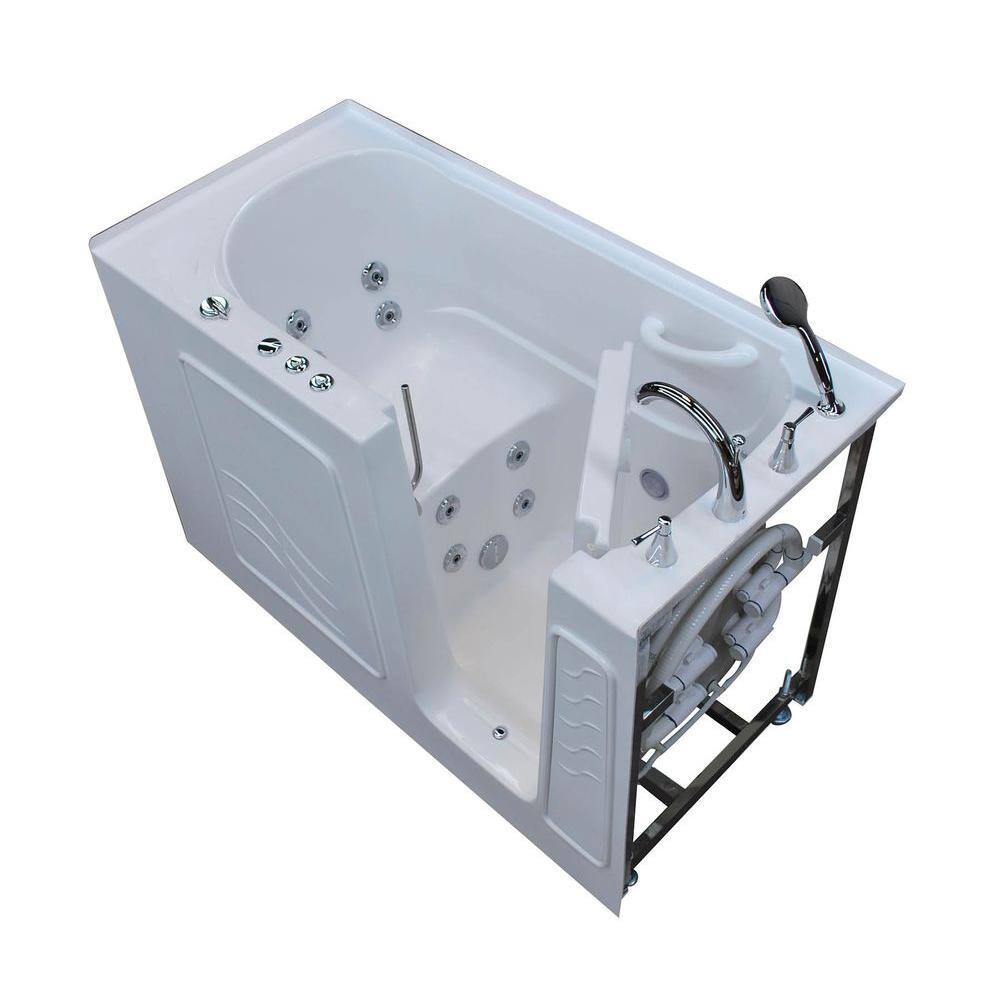 Rampart 60'' White Fiberglass Walk-In Whirlpool Bathtub