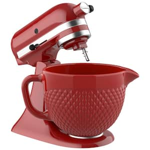 Red Mixing Ceramic Bowls Fits all Kitchenaid Bowls for Mixer, fits all 4.5 -5 qt. kitchenaid tilt-head stand mixers