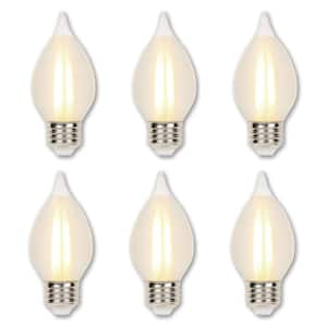 60-Watt Equivalent C15 Dimmable Glowescent Edison LED Light Bulb Soft White Light (6-Pack)