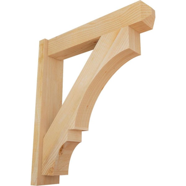 Ekena Millwork 6 in. x 32 in. x 28 in. Douglas Fir Balboa Craftsman Rough Sawn Outlooker