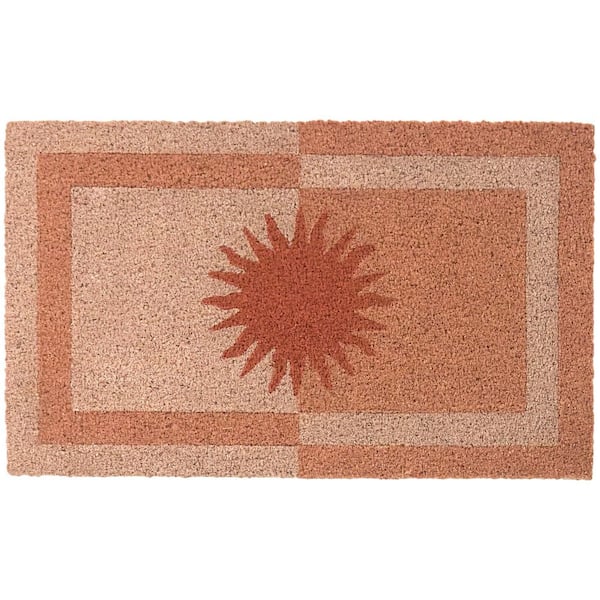 Colorblock Sun Coral 18 in. x 30 in. Coir Indoor/Outdoor Door Mat