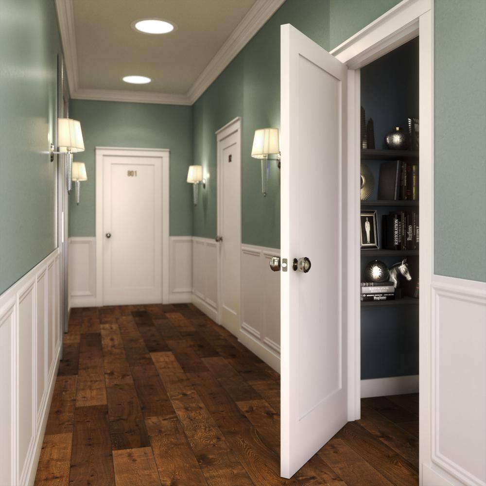 Shaker 1-Panel Solid Core White Primed Pine Interior Door Slab