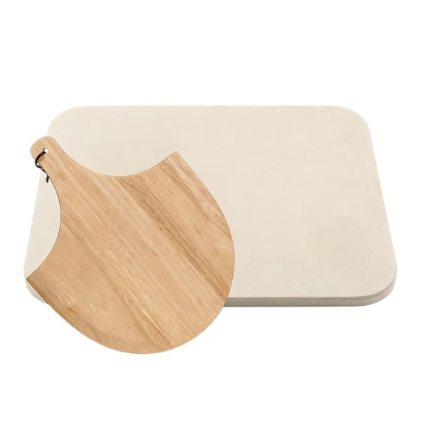 15 in. x 12 in. Cordierite Pizza Stone Baking Pans with Rectangular for Oven Baking, BBQ Grilling and Cooking (1-Pack)