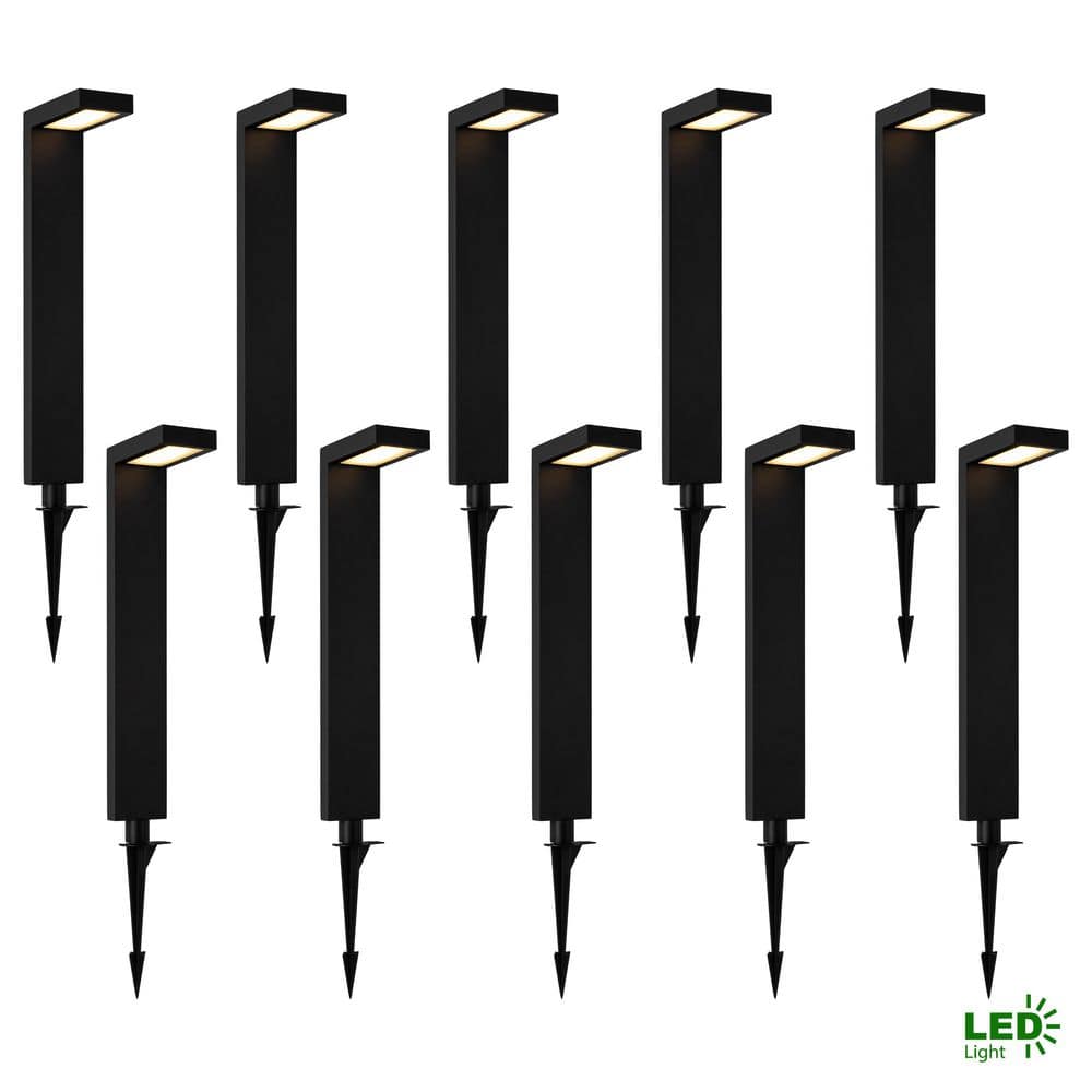 22.5 in. H Low Voltage Powder-Coated Black Aluminum 24-Watt Equivalent LED Weather Resistant Path Light (10-Pack) price history on PriceWatchPro
