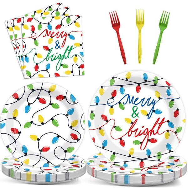 Zhanmai 150-Pc Christmas Disposable Napkins & Cutlery Holders - Wreath Design, For Party Supplies