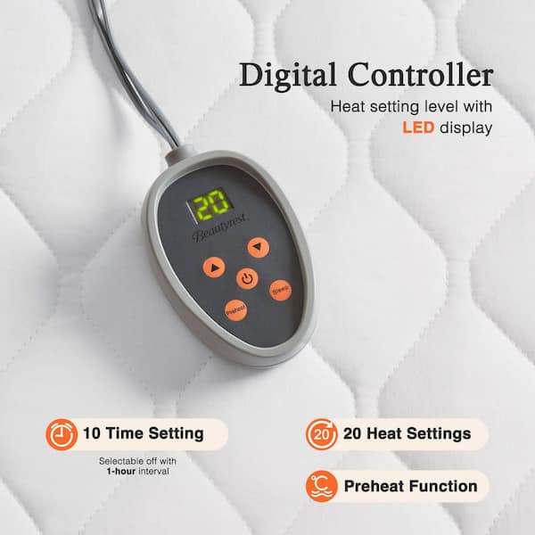 Cotton Deep Pocket Full Heated Mattress Pad