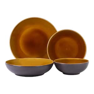 Denyer 16-Piece Amber Stoneware Dinnerware Set (Service for 4)