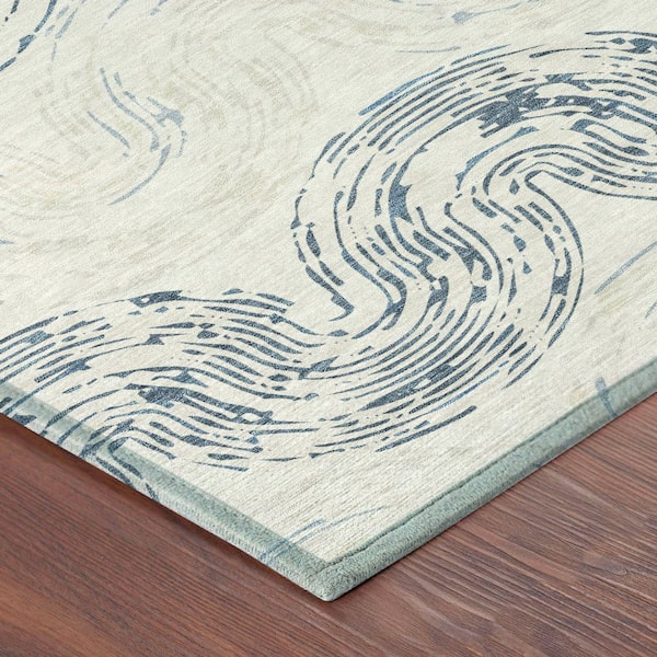 Chantille Machine Washable Indoor/Outdoor Abstract ACN2461 Ivory 9 ft. x 12 ft. Area Rug