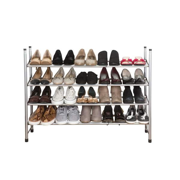 Simplify 22.44-in H 3 Tier 9 Pair Gray Fabric Shoe Organizer in the Shoe  Storage department at