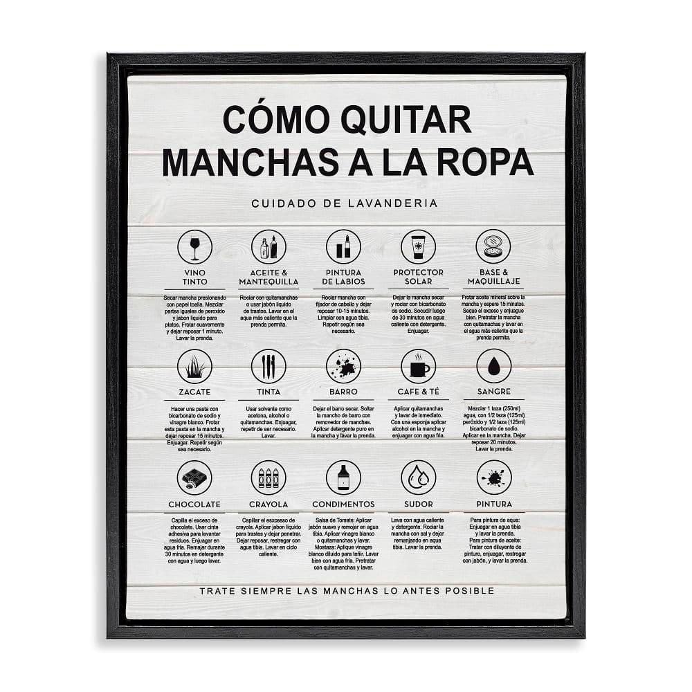 Lavanderia Stain Guide Farmhouse by Lettered and Lined Black Floater Frame Typography Graphic Art Print 31 in. x 25 in. price history on PriceWatchPro