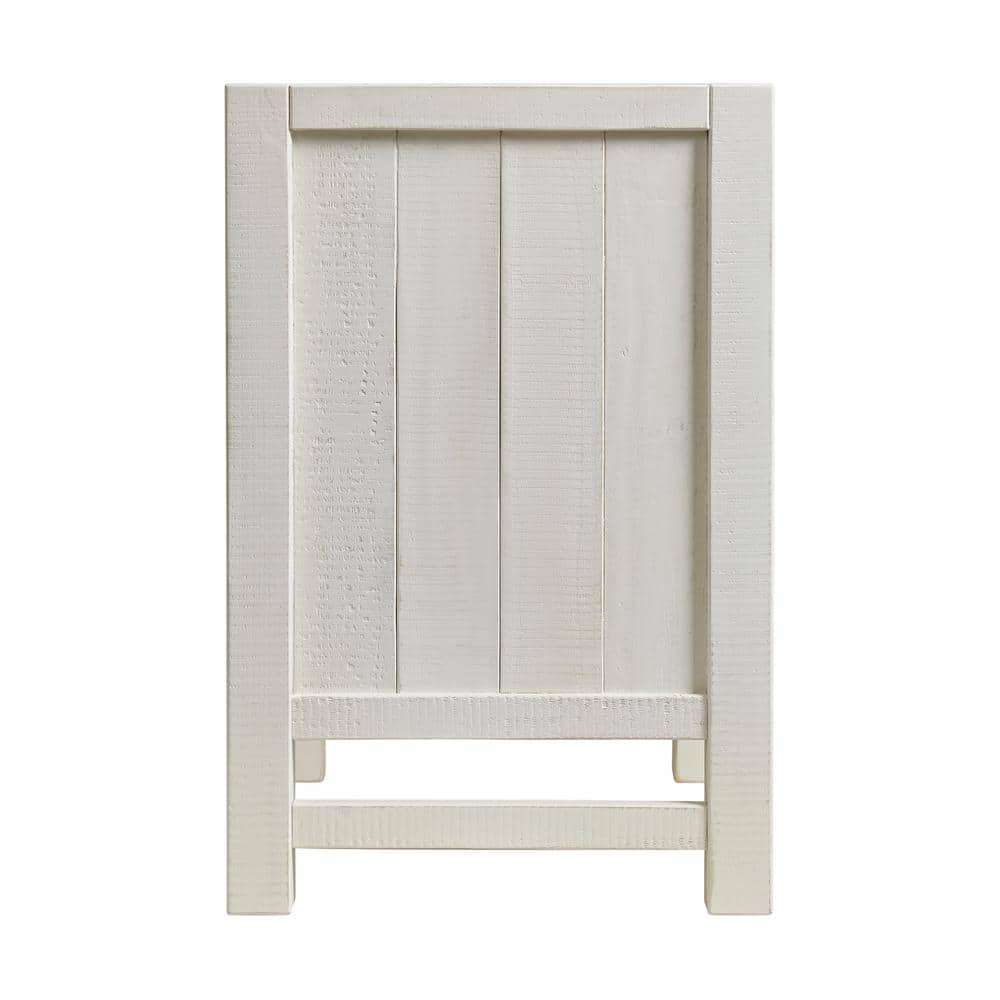 Arden 22" Driftwood White Pine 2-Drawer Nightstand with Open Shelf