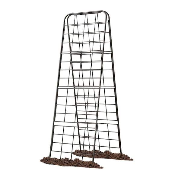 Heavy Duty 50 in. Adjustable A-Frame Metal Trellis for Climbing Plants, Rust-Proof Garden Trellis, Black