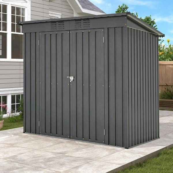 Huluwat 6 ft. W x 4 ft. D Outdoor Metal Shed with Double Door, All