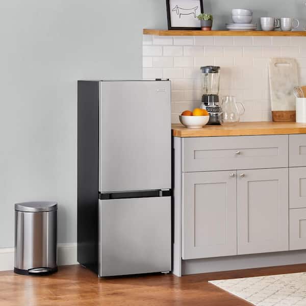 18.50 in. 4.7 cu.ft. Bottom Freezer Refrigerator in Stainless Steel Look