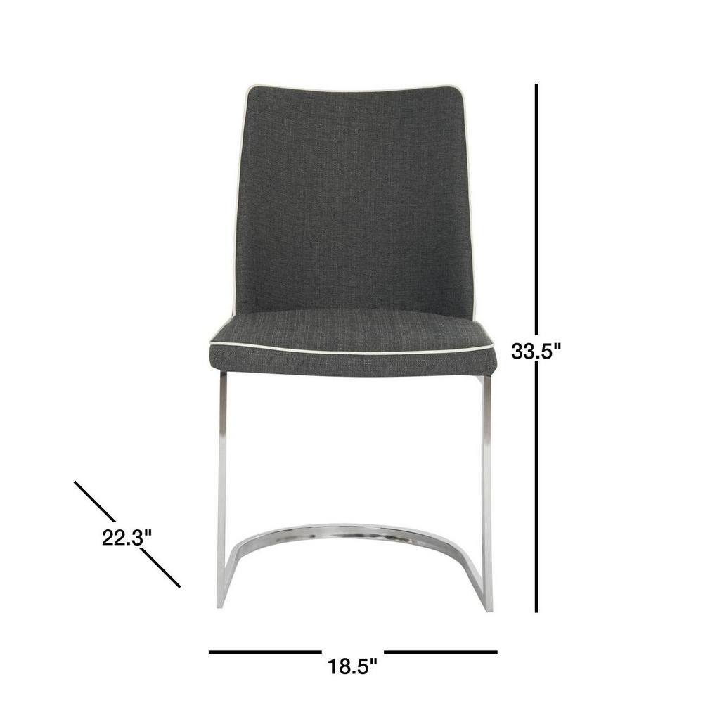 Parkston 18'' Gray Linen Upholstered Side Chair Set