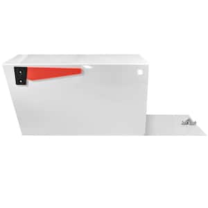 Mail Manager Street Safe Alpine White Post-Mount Mailbox with Reinforced Rear Locking System