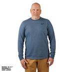 Men's Small Blue Cotton/Polyester Long-Sleeve Hybrid Work T-Shirt
