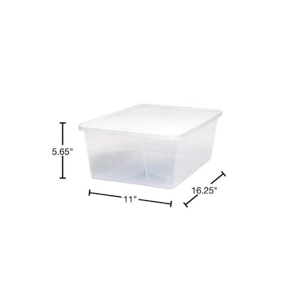 Homz 12 Gallon Clear & Black Flip Lid Storage Tote