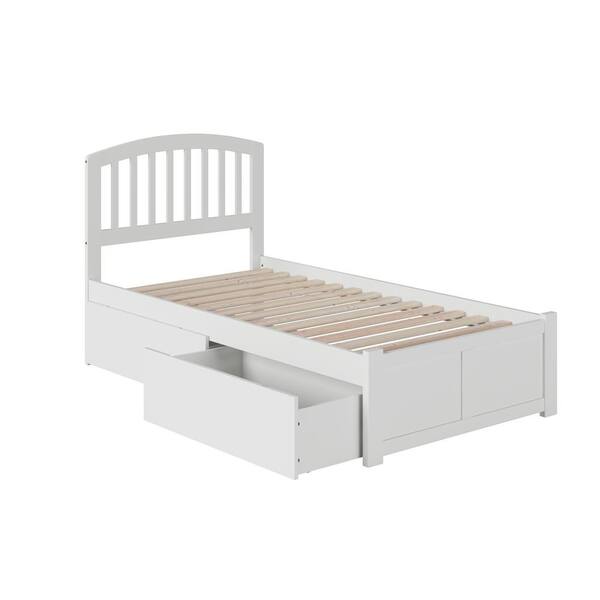 white twin platform bed