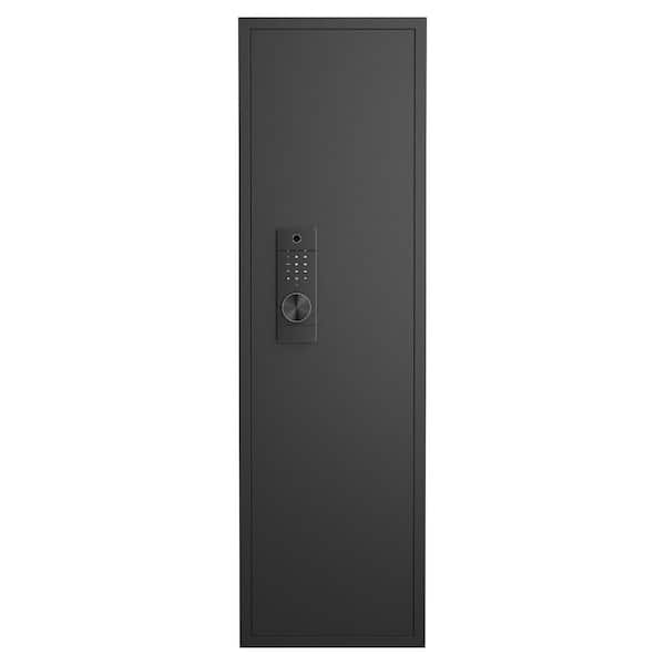 53" Fingerprint Touch Panel In-Wall Safe,Hidden Wall Gun Safe for Rifles with Adjustable Shelves