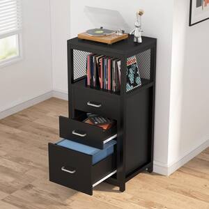 Atencio Black File Cabinet with 3-Drawer for Letter Size, Home Office