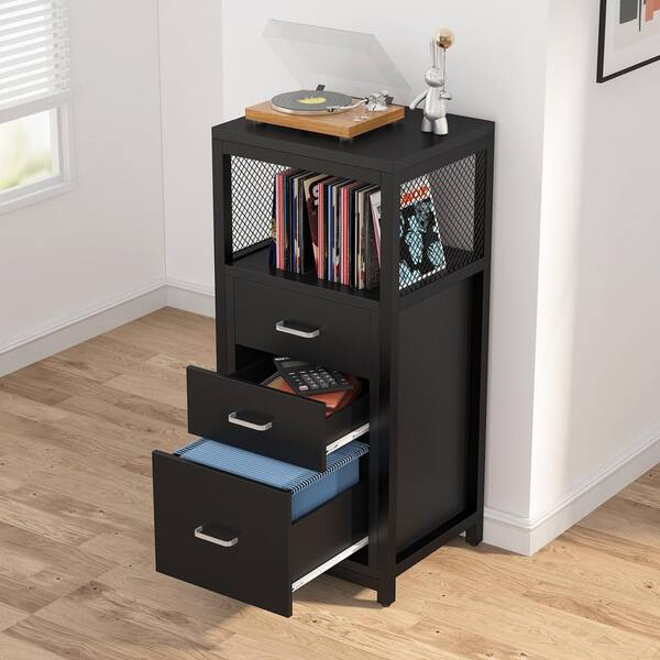 Buy Atencio Black File with 3Drawer Vertical Filing