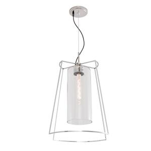 Cere 1-Light Polished Nickel Pendant Light With Glass Shade