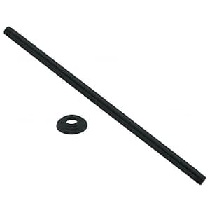 1/2 in. IPS x 24 in. Round Ceiling Mount Shower Arm with Flange, Matte Black