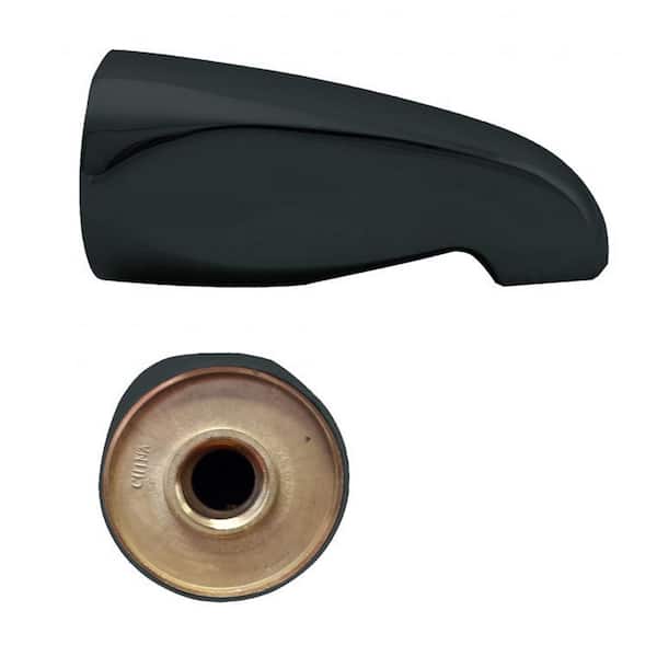 Westbrass 5-1/2 in. Brass Standard Tub Spout in Matte Black