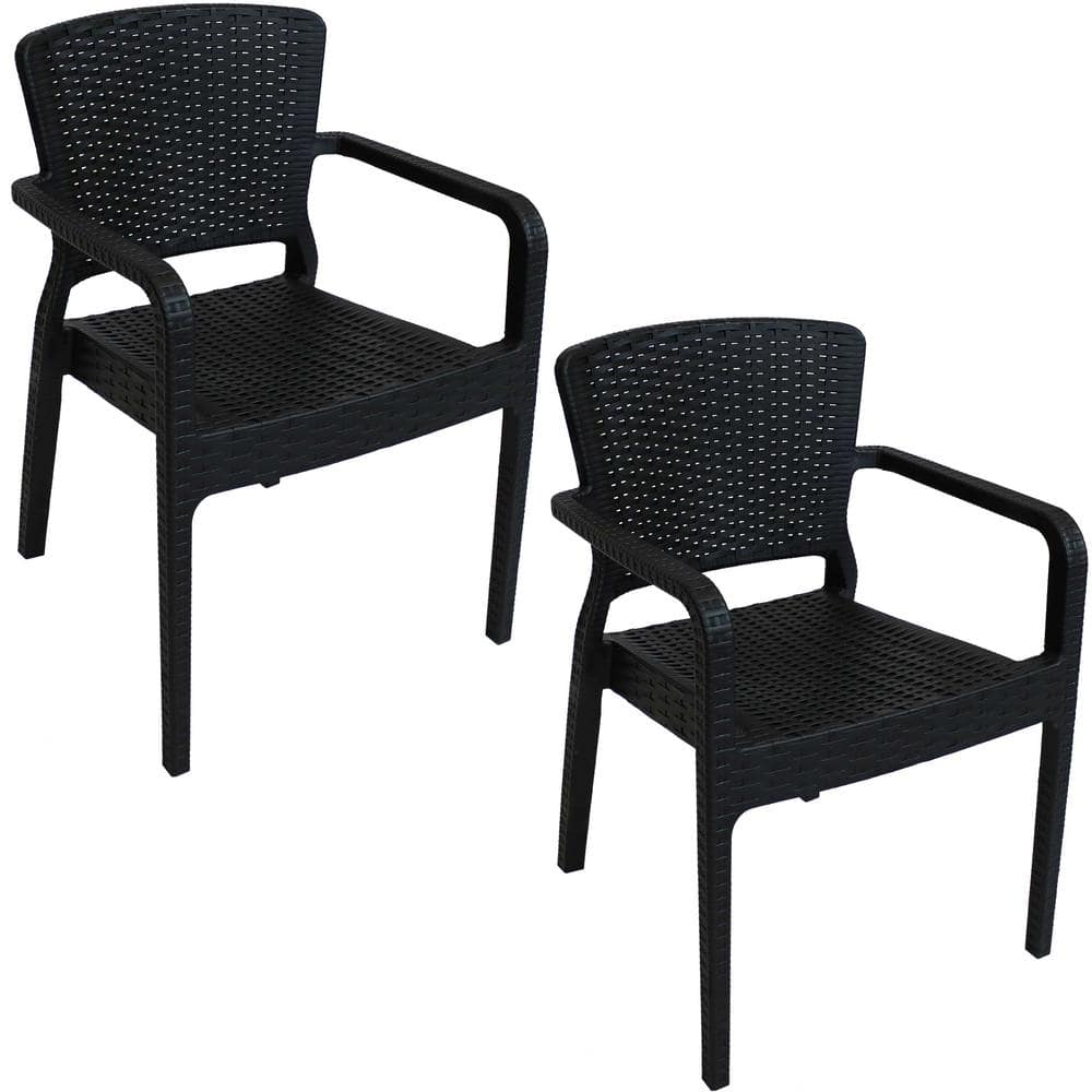 Black Folding Cushion Chair - 4 Pack 19.25 x 21.5 x 35.5