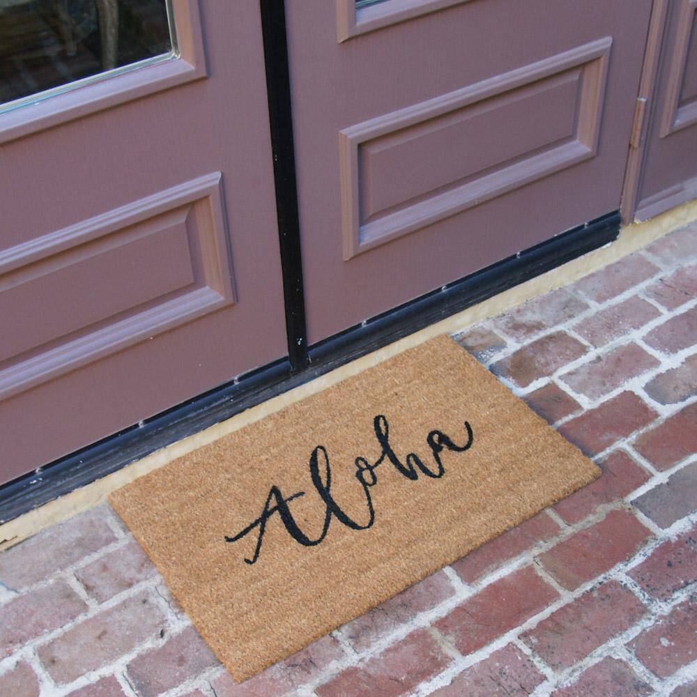 Tropical Aloha Coir Doormat with PVC Backing, 18" x 30"