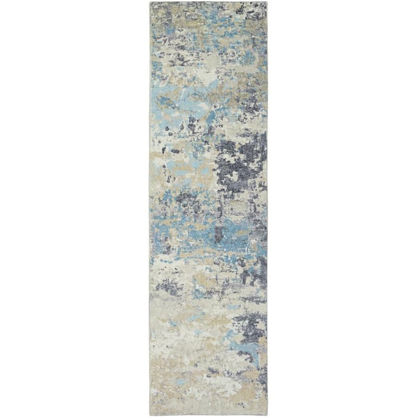 MILLERTON HOME Maeva Blue Ombre Transitional 2 ft. x 7 ft. Runner Rug