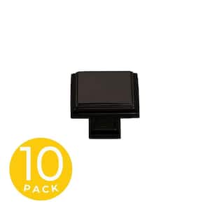 Accent Series 1-1/4 in. Modern Black Square Cabinet Knob (10-Pack)