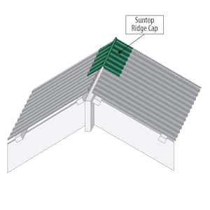 4 ft. Polycarbonate Ridge Cap Flashing in Rainforest Green