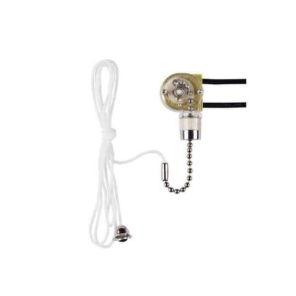 Commercial Electric Chrome Pull Chain, How To Replace A Ceiling Fan Light Pull Switch