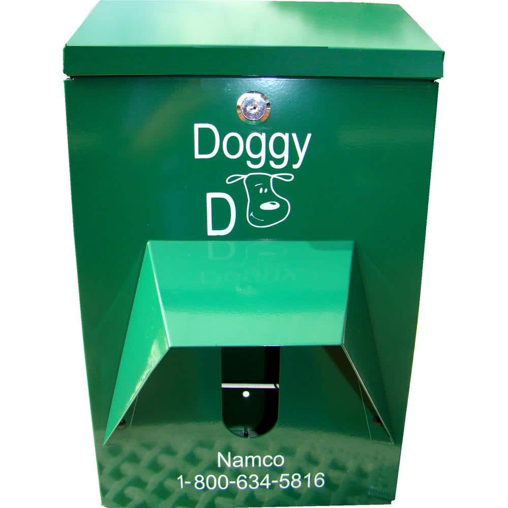 Lancaster Home Pet Waste Station-Roll Bag Dispenser-Sanitizer Bottle-Trash Can with Lid - Green