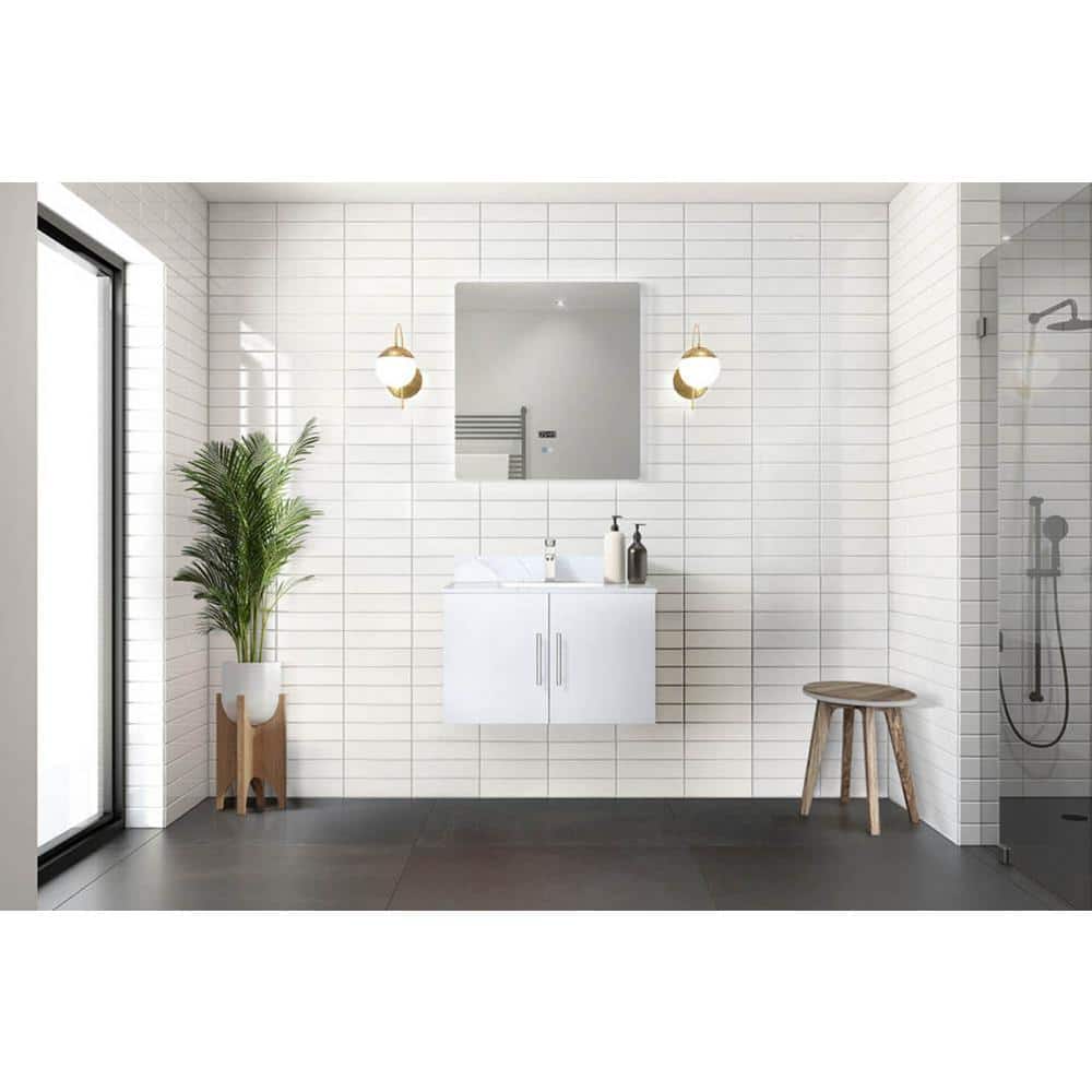 Geneva 30'' Glossy White Wall-Mounted Vanity Cabinet