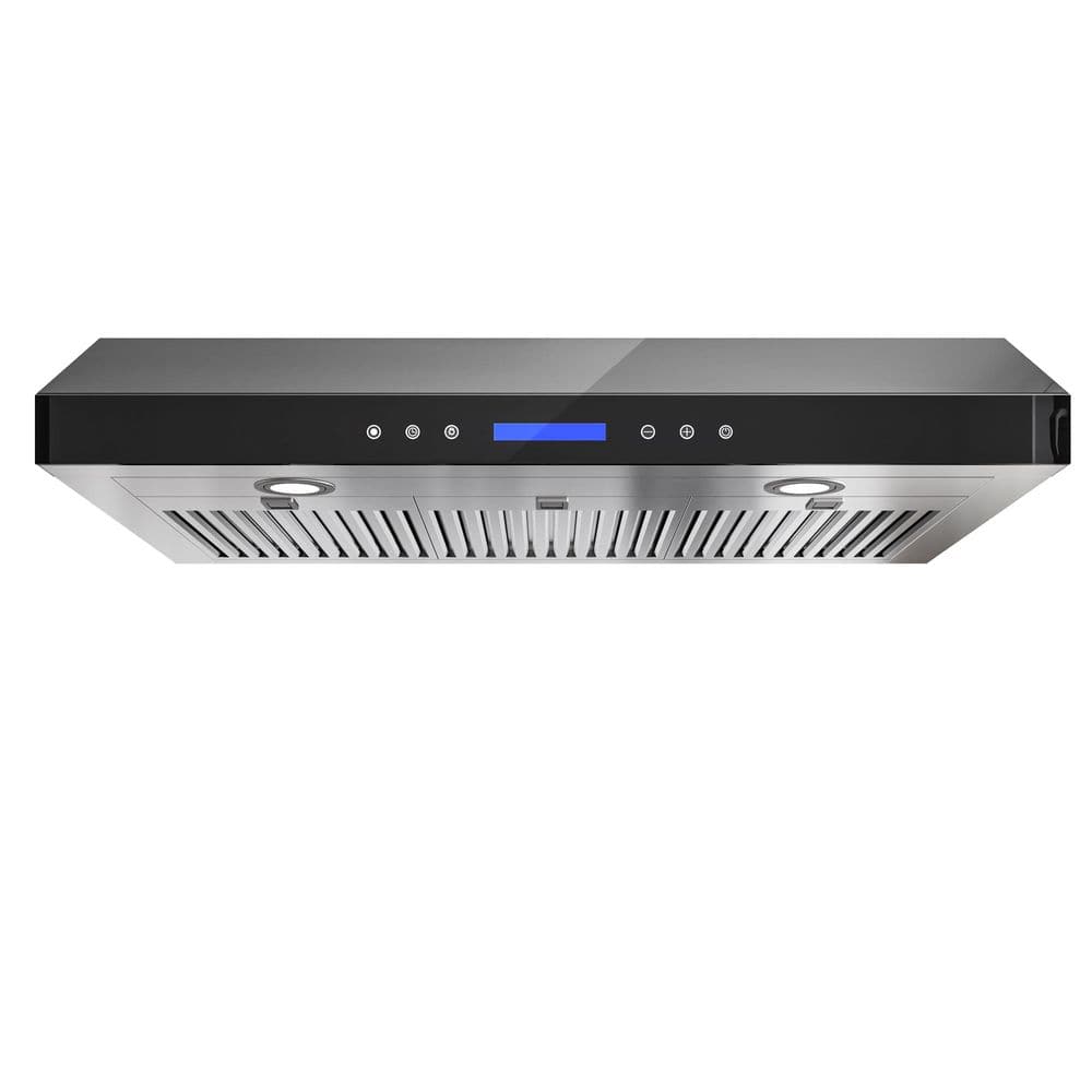 36 in. 900 CFM Ducted Under Cabinet Range Hood with 3-Venting Options, Remote, Touch Control LCD in Black Glass price history on PriceWatchPro