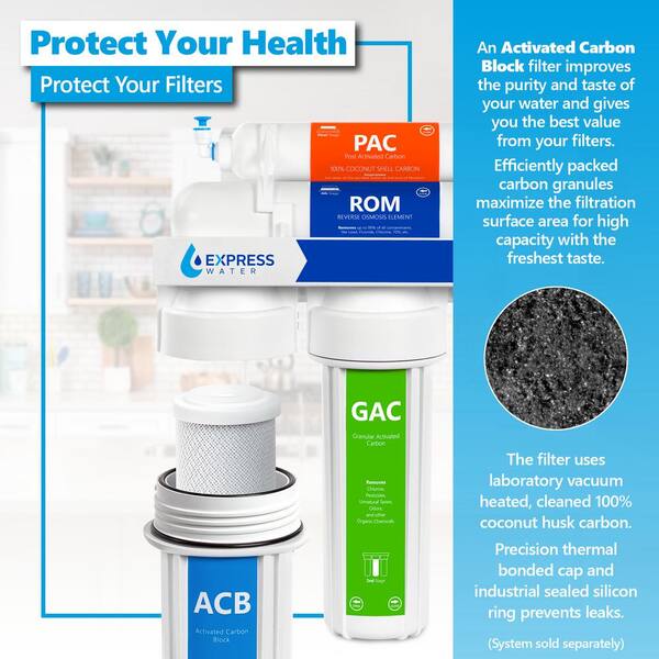 Max Water Reverse Osmosis Filter Set – 5 Micron Sediment, Carbon GAC & CTO, 104516